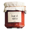 Ein 180-ml-Glas Cascina San Giovanni Sugo al basilico Tomatensauce mit Basilikum.