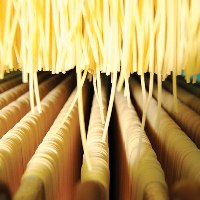 Pasta Trocknung fĂŒr weiten al Dente Kochpunkt