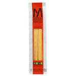Eine 500 g Packung Spaghetti Hartweizennudeln von Pasta Mancini mit orange-weißer Aufschrift.