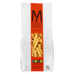 Ein 500-g-Beutel Maccheroni Hartweizennudeln von Pasta Mancini mit einem Fenster, in dem die Nudeln angezeigt werden.