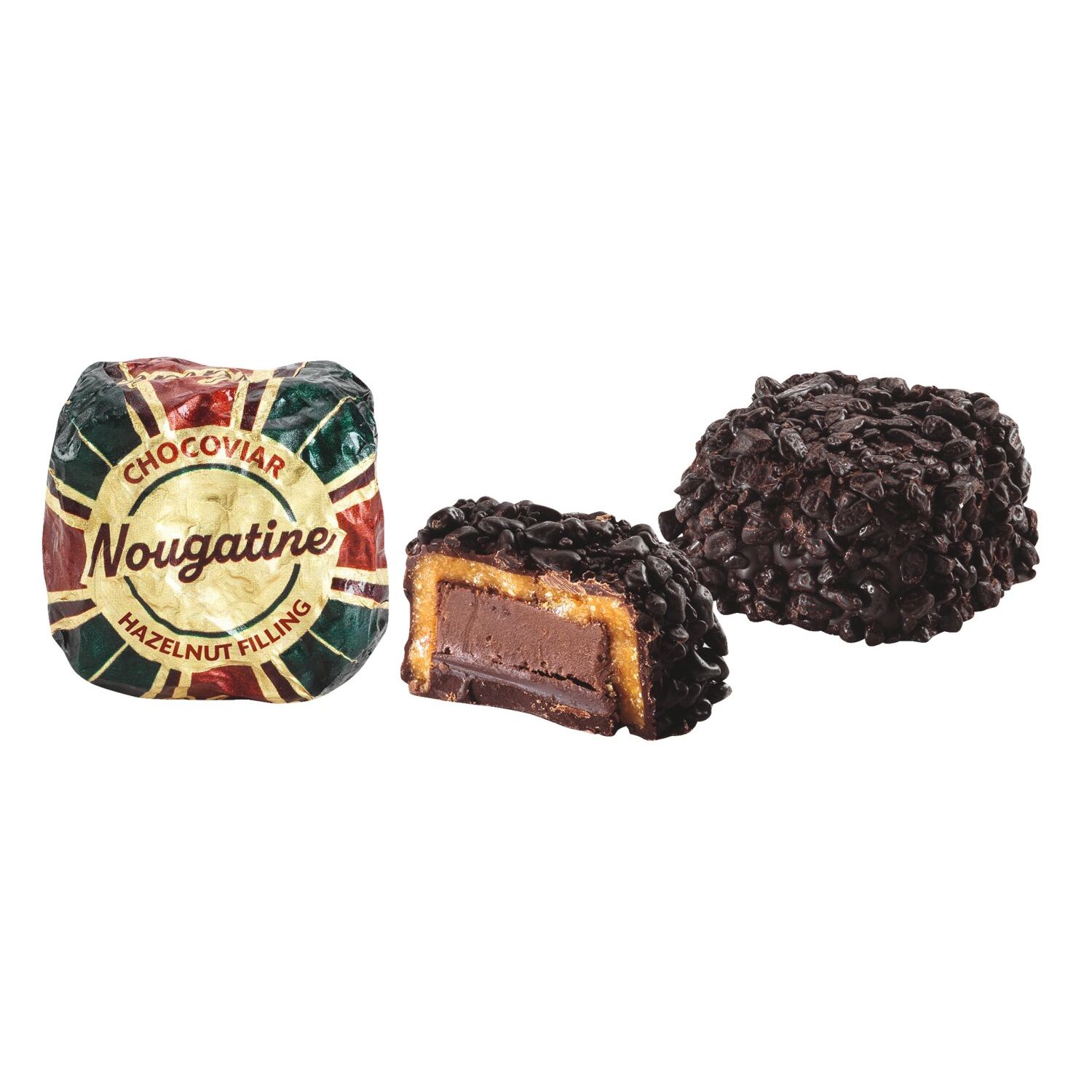 Cubotto Chocoviar Nougatine Zartbitter-Praline mit Haselnussnougat von Venchi, 100 g
