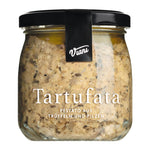Ein 170g Glas von Viani & Co. Tartufata - Pestato aus Pilzen & Trüffel, eine Pilz- und Trüffelpaste, mit schwarzem Deckel und Etikett.