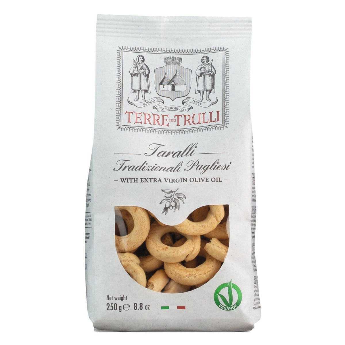 Taralli Tradizionali Pugliesi - Salzgebäck mit nativem Olivenöl extra von Terre dei Trulli, 250 g