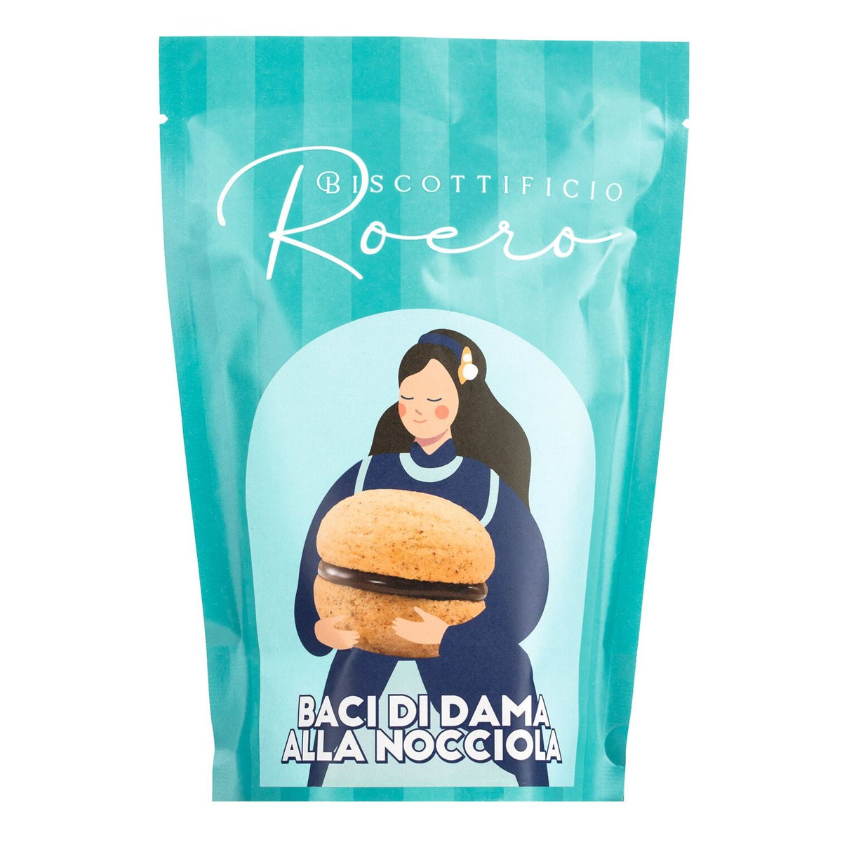 Baci di Dama Doppelkeks mit Haselnuss & Schokoladenfüllung von Biscottificio Roero, 170 g