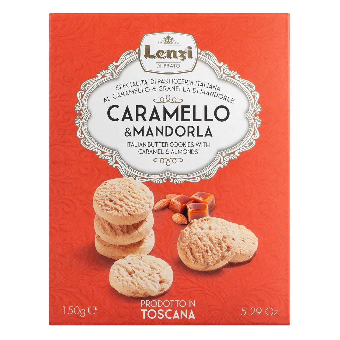Pasticcini caramello e mandorle - Buttergebäck mit Karamell & Mandeln von Lenzi, 150 g