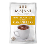 Eine 30-g-Packung Majani S.p.A. Trinkschokolade Caramello, auf deren Verpackung ein Becher mit heißer Schokolade abgebildet ist.