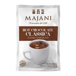 Päckchen Majani S.p.A. Trinkschokolade aus heller Schokolade, 30 g, mit einem weißen Schokoladenbecher auf der Vorderseite.