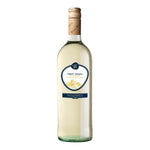 Eine 1-Liter-Flasche des Weißweins Villa Rocca Pinot Grigio DOC von Campagnola mit beigefarbenem Verschluss und blau akzentuiertem Etikett.
