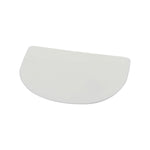 Der De Buyer Teigschaber flexibel aus Kunststoff (15,5 x 11,2 cm) ist ein weißer, halbkreisförmiger Kunststoff-Teigschaber von De Buyer, der auf einem schlichten weißen Hintergrund abgebildet ist.