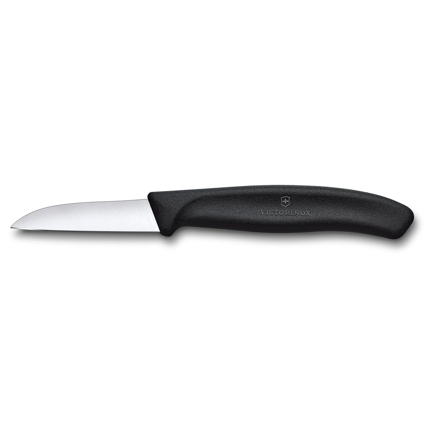 Das Victorinox Gemüsemesser Swiss Classic ist ein kleines Schälmesser mit einer 6 cm langen geraden Stahlklinge und einem schwarzen Griff.