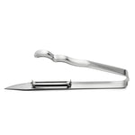 Der WEIS Spargelschäler aus Edelstahl poliert (17 cm) verfügt über einen gebogenen, ergonomischen Griff zum bequemen Schälen.